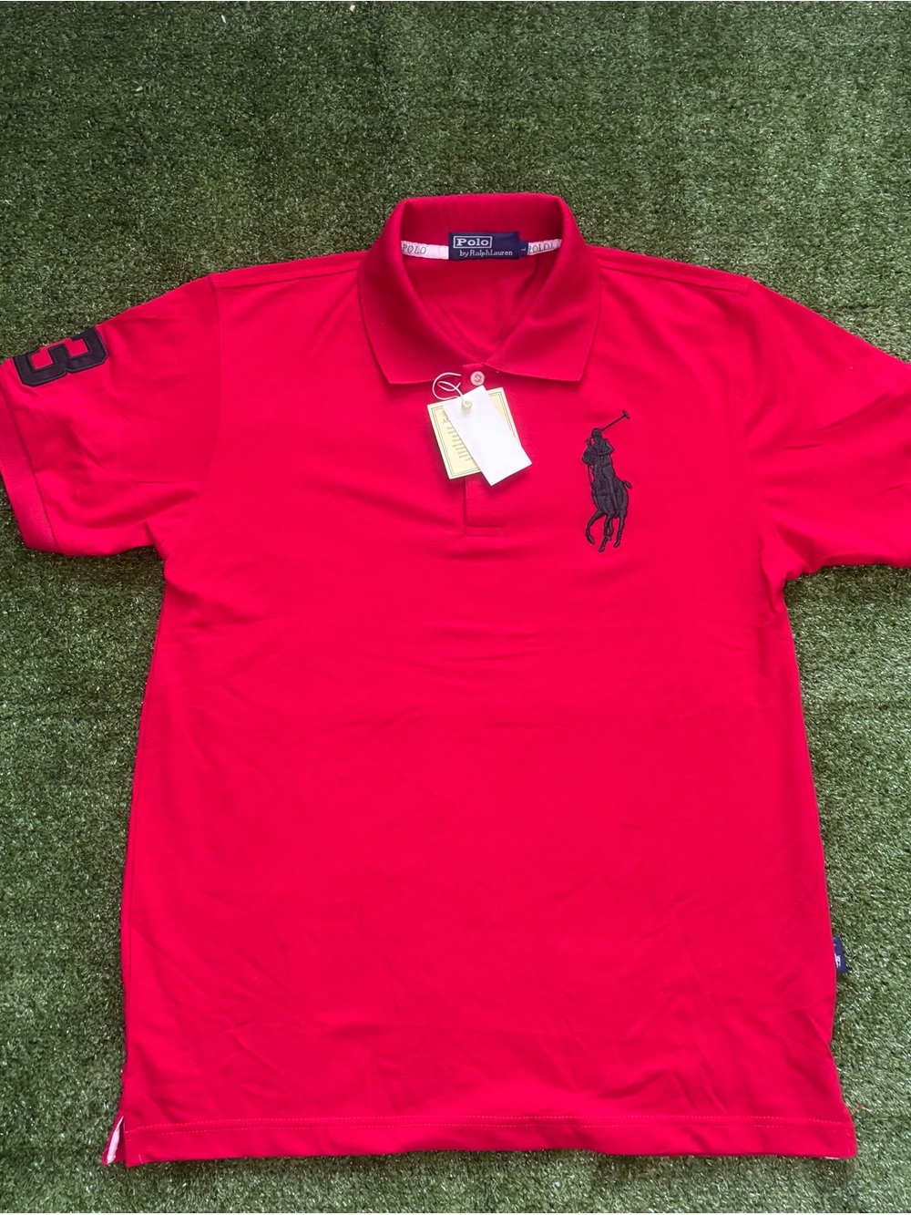 Polo by Ralph Lauren Red Polo with Black Embroidered Pony